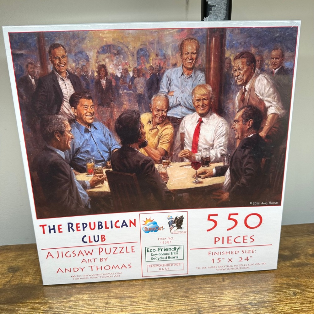 NEW SunsOut The Republican Club Andy Thomas 550 Piece Jigsaw Puzzle 19381